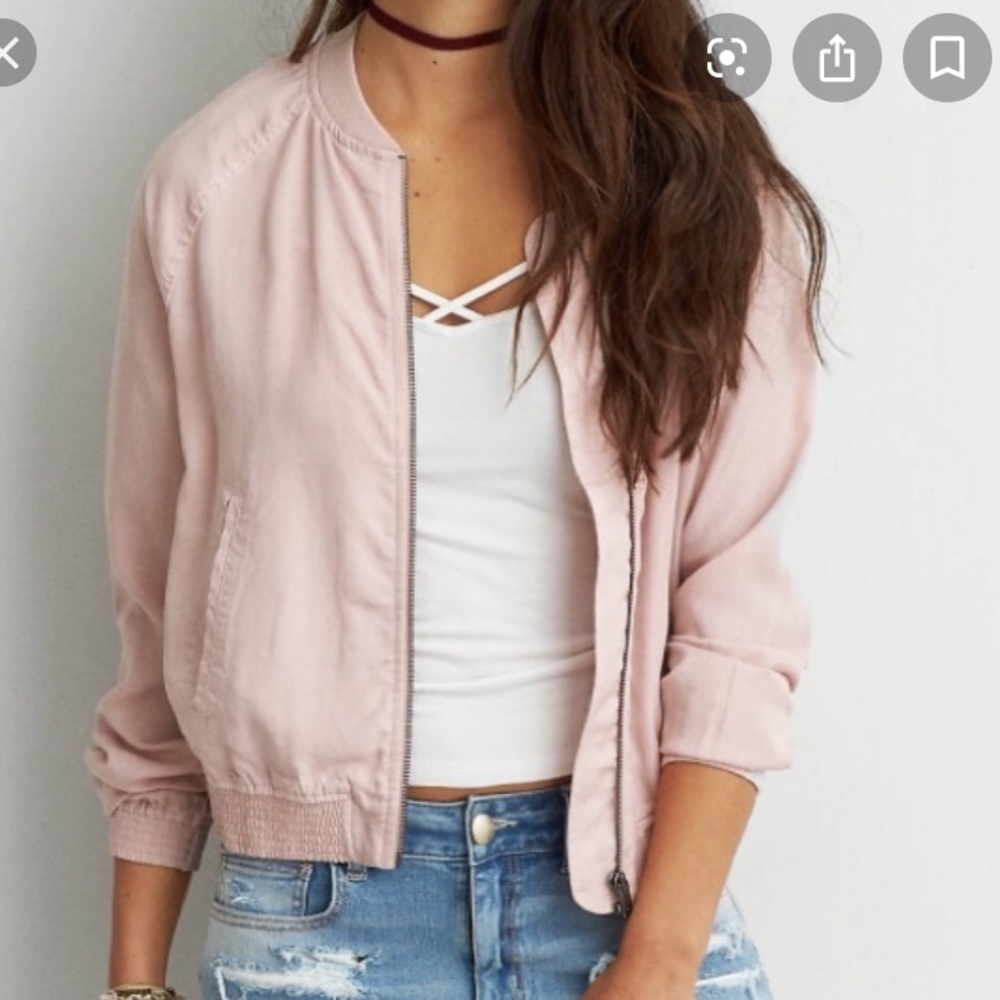 American Eagle Pink Bomber Jacket